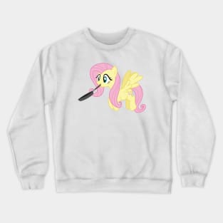 Fluttershy with a frying pan Crewneck Sweatshirt